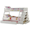 ACME Jason (Storage) White Bunk Bed(Twin | Full)with Trundle (Full) & Storage Model 37105