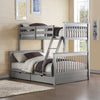 ACME Haley II Gray Bunk Bed(Twin | Full)with Storage Model 37755