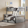 ACME Haley II Gray Bunk Bed(Twin | Full)with Storage Model 37755