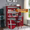 ACME Cargo Red Writing Desk with Hutch Model 37917