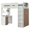 ACME Nerice White & Oak Twin Loft Bed with Desk & Wardrobe Model 38055