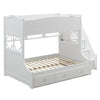 ACME Meyer White Bunk Bed(Twin | Full)with Storage Model 38150