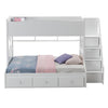 ACME Meyer White Bunk Bed(Twin | Full)with Storage Model 38150