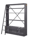 ACME Cargo Gunmetal Bookcase with Ladder Model 39887