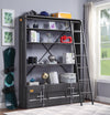 ACME Cargo Gunmetal Bookcase with Ladder Model 39887