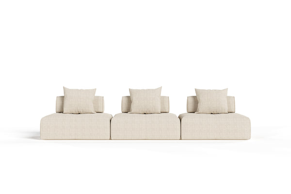 Divani Casa Mondo Modern Modular Beige Fabric Sectional Sofa 3 Piece Sectional Model VGOD-ZW-22033-MOD-BGE-3-Piece Sectional