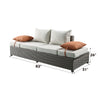 ACME Salena Beige Fabric & Gray Wicker Patio Sofa with 2 Pillows & Ottoman Model 45015