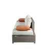 ACME Salena Beige Fabric & Gray Wicker Patio Sofa with 2 Pillows & Ottoman Model 45015