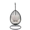 ACME Simona Beige Fabric & Black Wicker Hanging Chair Model 45030