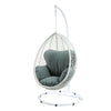 ACME Simona Green Fabric & White Wicker Hanging Chair Model 45032