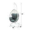 ACME Simona Green Fabric & White Wicker Hanging Chair Model 45032