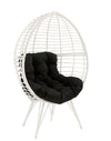 ACME Galzed Black Fabric & White Wicker Patio Lounge Chair Model 45109