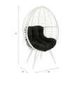 ACME Galzed Black Fabric & White Wicker Patio Lounge Chair Model 45109