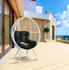 ACME Galzed Black Fabric & White Wicker Patio Lounge Chair Model 45109