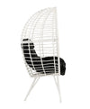 ACME Galzed Black Fabric & White Wicker Patio Lounge Chair Model 45109