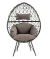 ACME Aeven Light Gray Fabric & Black Wicker Patio Lounge Chair Model 45111