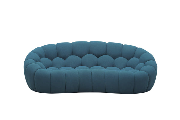 Divani Casa Yolonda Modern Curved Dark Teal Fabric Loveseat Model VGEV2126C-LOVE-C-15