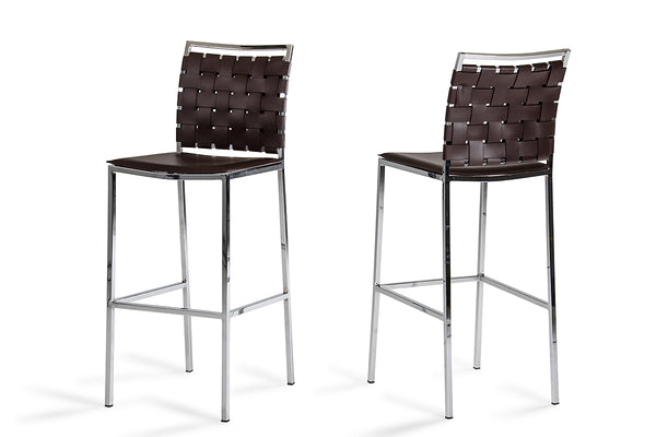 Shasta Modern Brown Eco Leather Bar Stool (Set Of 2) Model VGHR5011B-BRN
