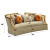 ACME Daesha Tan Flannel & Antique Gold Sofa with 8 Pillows Model 50835