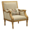 ACME Daesha Tan Flannel & Antique Gold Chair with Pillow Model 50838