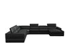 Divani Casa Pella Modern Black Italian Leather U Shaped Sectional Sofa Model VGCA5106O-BLK-SECT