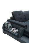 Divani Casa 5132 Modern Blue Fabric & Grey Bonded Leather Sectional Sofa Model VGEV-SP-5132