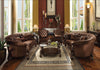 ACME Versailles Brown Velvet & Cherry Oak Sofa with 5 Pillows Model 52080