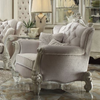 ACME Versailles Ivory Fabric & Bone White Chair with 2 Pillows Model 52107