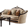 ACME Ernestine Tan Fabric & Black Sofa with 7 Pillows Model 52110