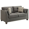 ACME Laurissa Light Charcoal Linen Loveseat with 4 Pillows Model 52406