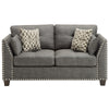 ACME Laurissa Light Charcoal Linen Loveseat with 4 Pillows Model 52406