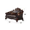 ACME Vendome II Two Tone Dark Brown Synthetic Leather & Cherry Loveseat with 3 Pillows Model 53131