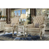 ACME Picardy II Fabric & Antique Pearl Accent Chair with Pillow Model 53463
