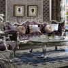 ACME Picardy Velvet & Antique Platinum Sofa with 8 Pillows Model 53465