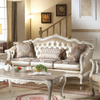 ACME Chantelle Rose Gold Synthetic Leather/Fabric & Pearl White Sofa with 3 Pillows Model 53540