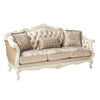 ACME Chantelle Rose Gold Synthetic Leather/Fabric & Pearl White Sofa with 3 Pillows Model 53540