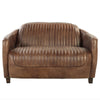 ACME Brancaster Retro Brown Top Grain Leather & Aluminum Loveseat Model 53546