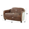ACME Brancaster Retro Brown Top Grain Leather & Aluminum Loveseat Model 53546