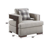 ACME Niamey Fabric & Walnut Chair with Pillow Model 54852