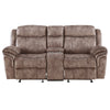 ACME Zubaida Two Tone Chocolate Velvet Motion Loveseat & Console with USB Port Model 55021