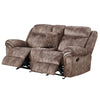 ACME Zubaida Two Tone Chocolate Velvet Motion Loveseat & Console with USB Port Model 55021