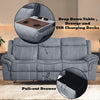 ACME Zubaida Two Tone Gray Velvet Motion Sofa & Console with USB Port Model 55025