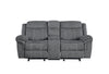 ACME Zubaida Two Tone Gray Velvet Motion Loveseat & Console with USB Port Model 55026