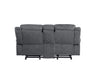 ACME Zubaida Two Tone Gray Velvet Motion Loveseat & Console with USB Port Model 55026