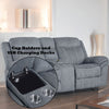 ACME Zubaida Two Tone Gray Velvet Motion Loveseat & Console with USB Port Model 55026