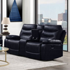 ACME Aashi Navy LeatherGel Match Motion Loveseat with Console Model 55371