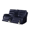 ACME Aashi Navy LeatherGel Match Motion Loveseat with Console Model 55371