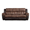 ACME Jaylen Toffee & Espresso Polished Microfiber Motion Sofa Model 55425