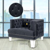 ACME Ansario Charcoal Velvet Chair Model 56462
