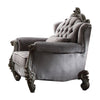 ACME Versailles Velvet & Antique Platinum Chair with Pillow Model 56842